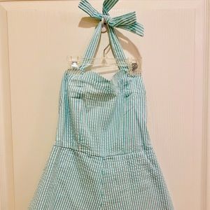 Mint striped shorts jumper